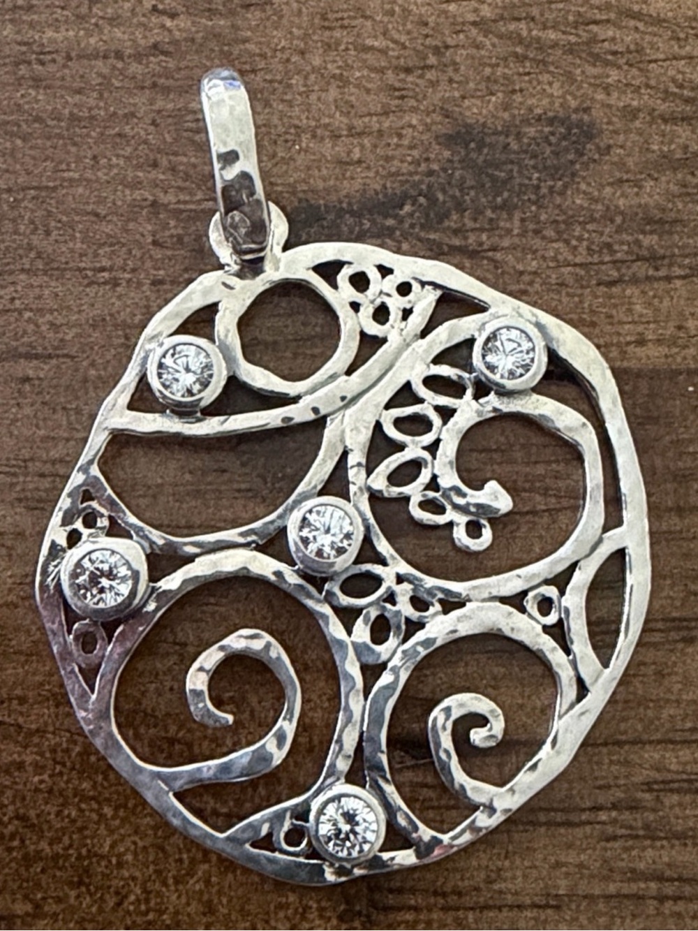 Grace & Heart G&H FANTASY Pendant .925 Sterling Silver/CZ 2” P1752-SS STUNNING